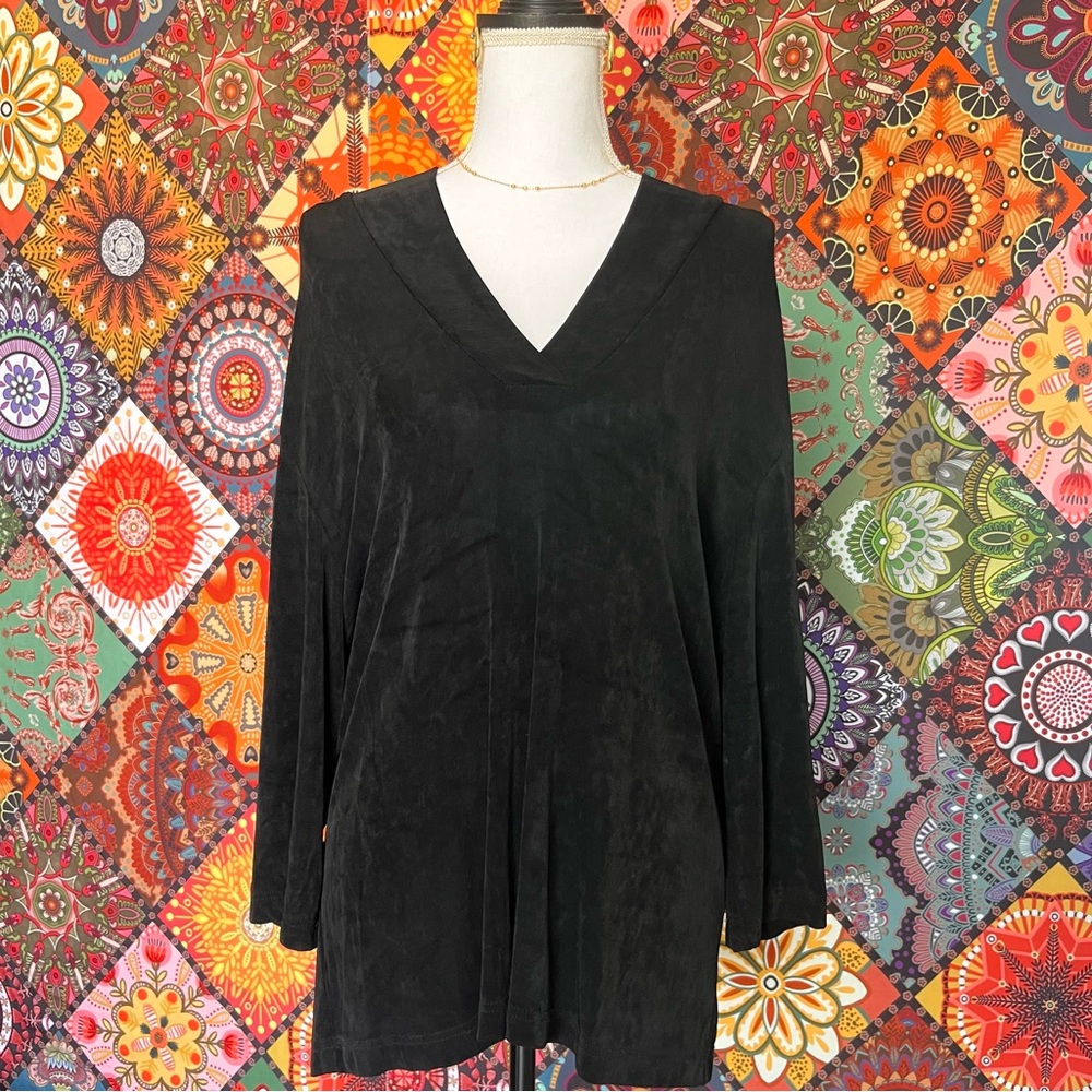 Vintage Longhorn by Niver Western Wear Black Velvet Burn Out Top